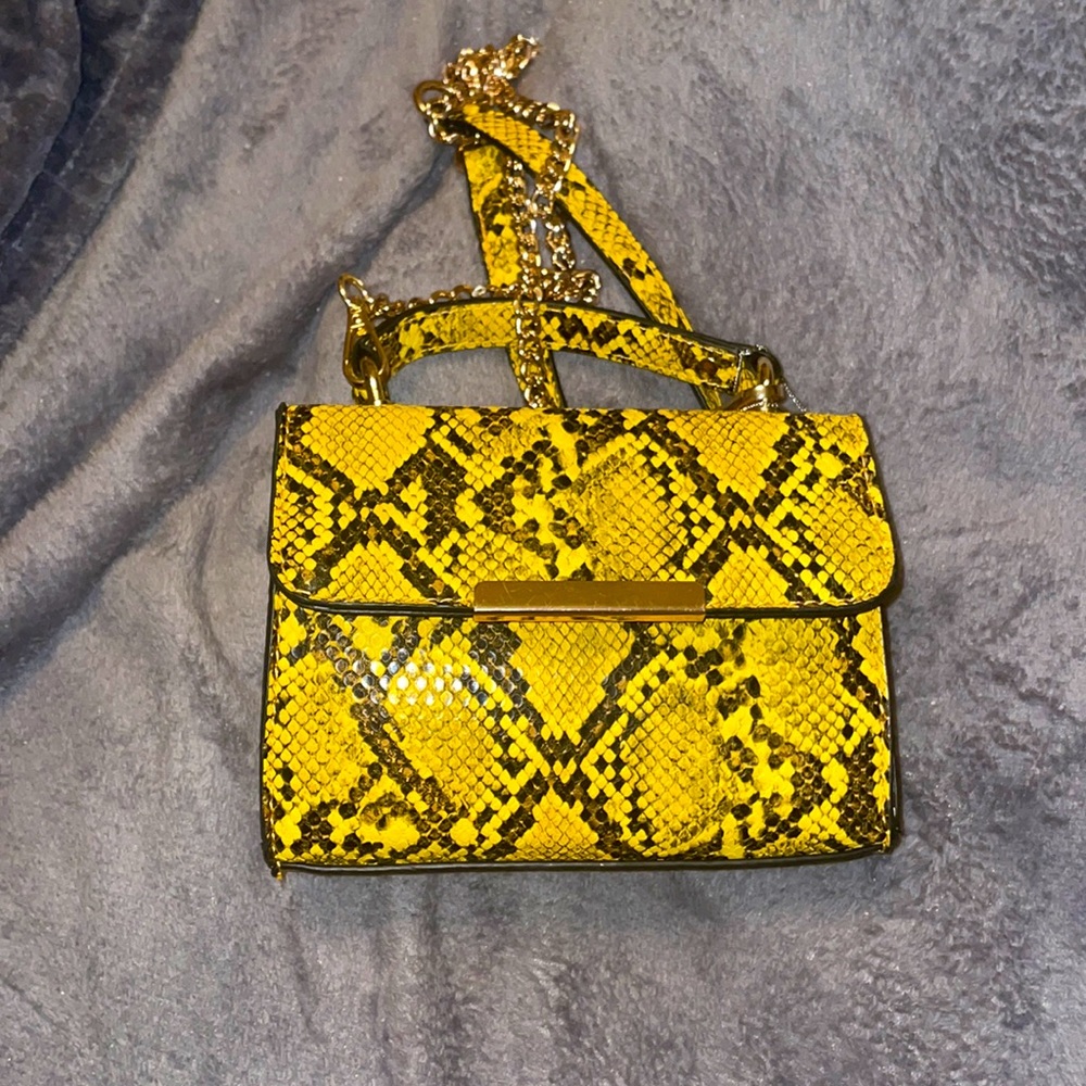 Yellow Snakeskin purse